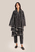 Embroidered striped shawl with tassels